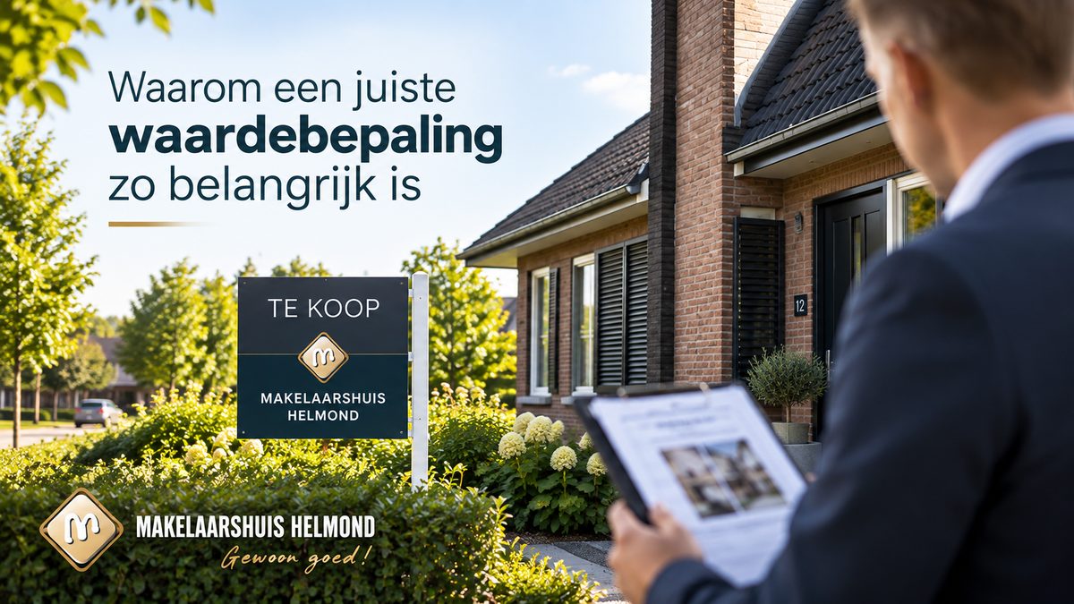 Vergrootglas boven een woning als beeld van een zorgvuldige waardebepaling in Helmond