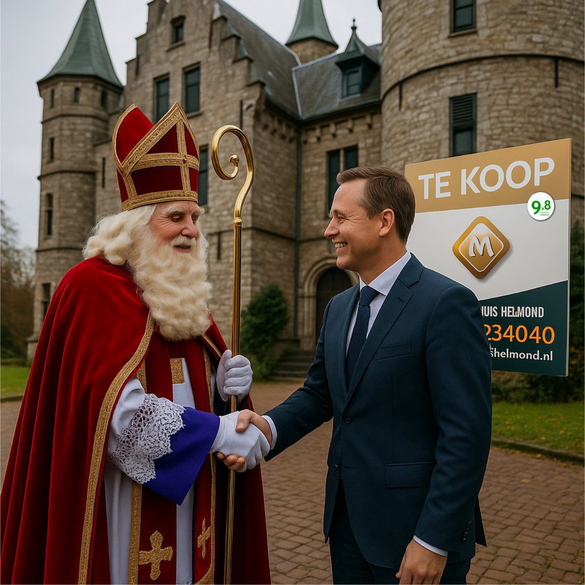 Sinterklaas verkoopt zijn kasteel bij Makelaarshuis Helmond